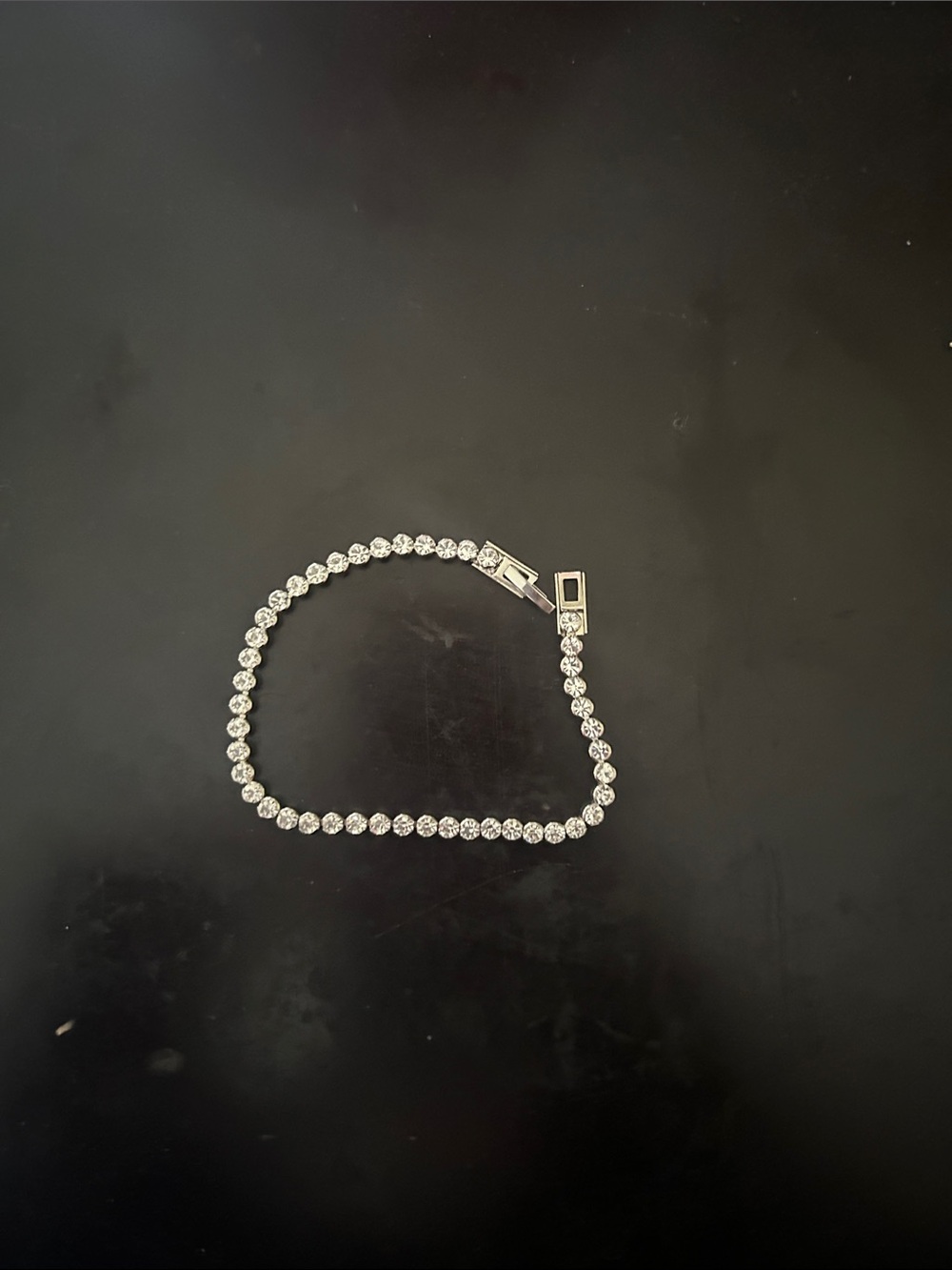 Crystal Tennis Bracelet - Silver Tone